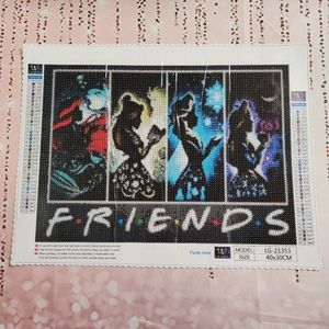 Princess Friends DIY 5D Full Round Drill Diamond Painting